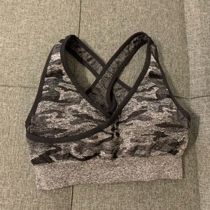 Grey camo sports bra